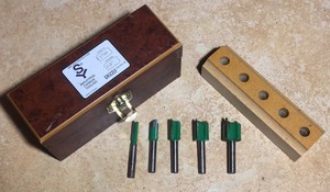 Vintage Grizzly SY Industrial Router Bit Wooden Box Set 