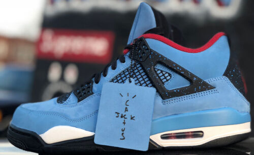 Jordan 4 Retro x Travis Scott Cactus Jack - Size 10 Men University Blue/Black