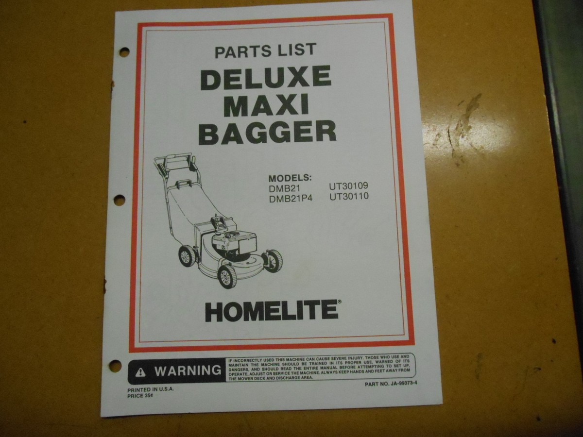 Homelite Deluxe Maxi Bagger Parts List JA-99373-4 | eBay
