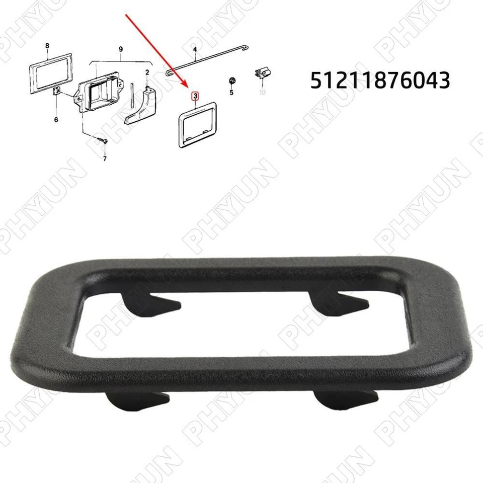 Borde de bisel de manija de puerta interior para BMW 318i 325i 524TD 535i 635csi 733i M3 5 6 Foto 2 de 4