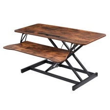 Height Adjustable Standing Desk 37” Wide Sit to Stand Converter Stand Up Desk 