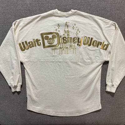 Walt Disney World Spirit Jersey Size Small Gold Pixie Dust Cream Glitter Sparkle