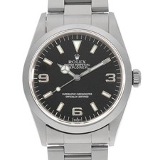 ROLEX Explorer I 14270 black U Number second hand mens