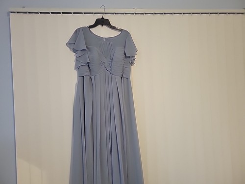 NUEVO Vestido Azazie Lily 16 Azul Polvoriento Dama de honor Madre de la Novia Largo Formal - Imagen 5 de 6