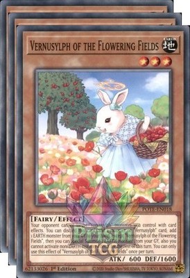 X3 Playset 1st Ed Vernusylph of the Flowering Fields POTE-DE018 Yugioh