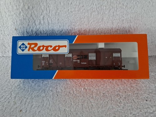 Roco Spur HO 46743 DR 2-achsiger gedeckter Güterwagen MZ Motorräder Lackierung | Condition: Used