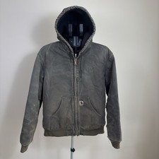 Vintage Carhartt Jacket Medium J130 MOS Moss Green Distressed Worn Faded Grunge