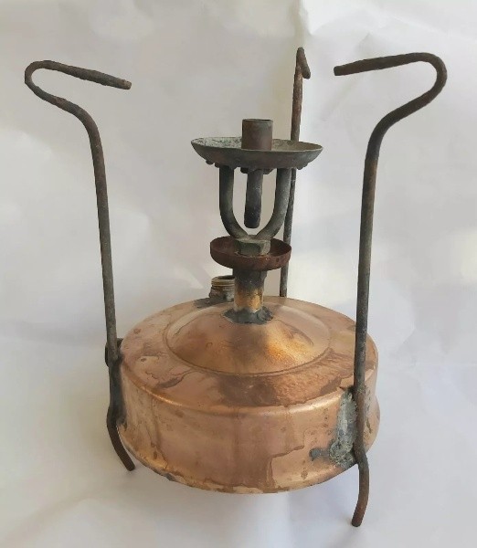 Estufa de queroseno de latón Optimus vintage sueca portátil quemador de camping coleccionable