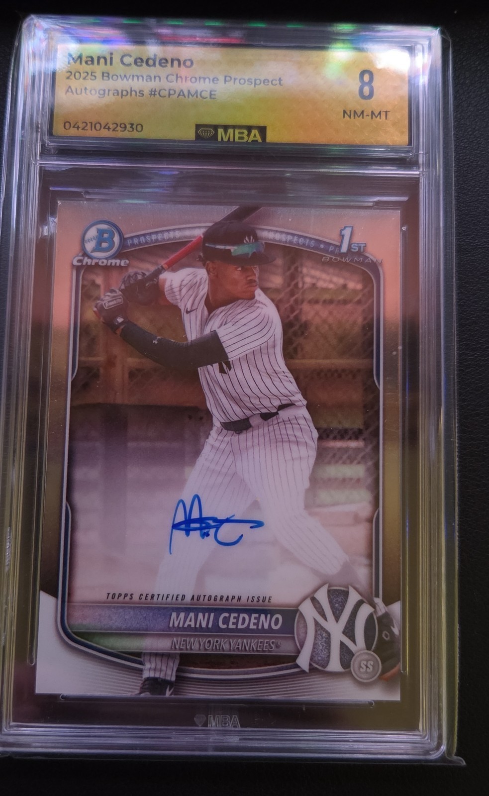 2025 Bowman Chrome - Prospect Autographs Mani Cedeno, Mani Cedeno #CPA-MCE