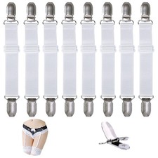 8 Pcs Adjustable Stocking Clip, Elastic Garter Straps Suitable for Thigh High...