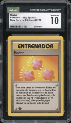 1999 Pokemon SPANISCH 1. Edition Base Set Revivir-Revive 89/102 CGC 10 GEM MINT