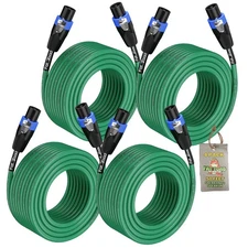 50FT Speakon Cables FAT TOAD (4 PACK Speaker Cords) | Twist Lock Connector Plug