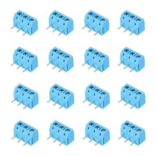 20Pcs 3 Pin PCB Mount Screw Terminal 5mm 0.2 Inch Pitch,Blue