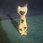 Hand Carved Hand Painted Spotted Cat Figurine Wood Decor Collectible — photo 3