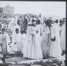 The Biblical Salutation: Embracing And Kissing, Magic Lantern Glass Slide