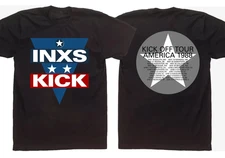 NEW INXS Band Kick Off America Tour 1988 Cotton Black T Shirt S-5XL BT527
