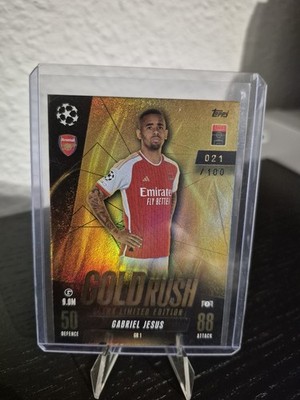 Gabriel Jesus Topps Match Attax Gold Rush /100 Parallel Arsenal FC