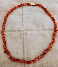 Orange Carnelian Necklace, Beaded Style Ball/...