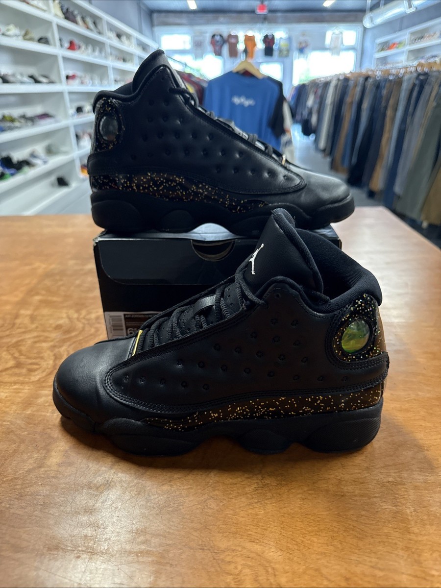 Worn Air Jordan 13 Retro Black Metallic Gold DC9443-007 Youth Size