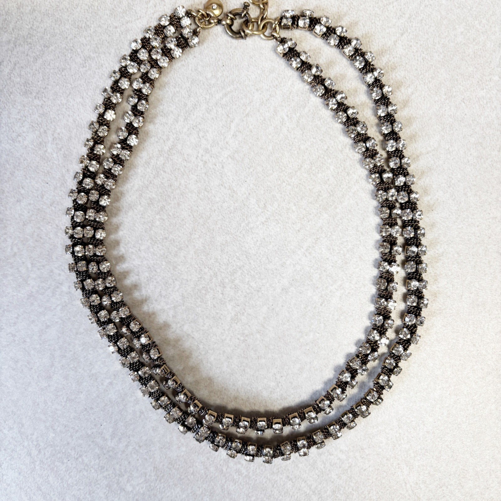 J.Crew Double Strand Crystal Statement Necklace A… - image 2