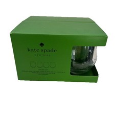 New Kate Spade 4 Larabee Dot Etched Polka Dot Stemless Wine Juice Glasses