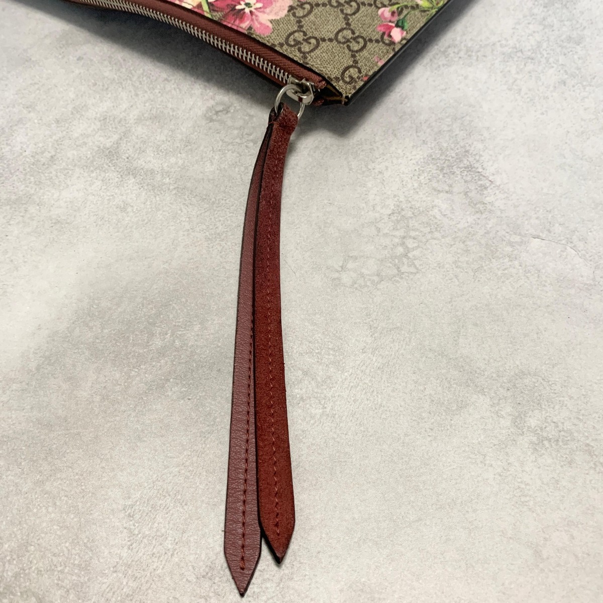 GUCCI Clutch Bag Handbag Blooms Flora GG Supreme Purse PVC Leather