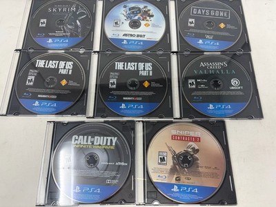 Lot of 8 Playstation 4 Skyrim Astro Bot Days Gone Last of Us Part II Valhalla