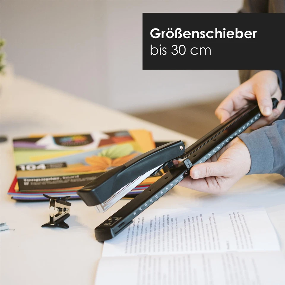 Langarmhefter - Tacker mit 1 Entklammerer & 1000 Tackernadeln Schwarz DIN A3 - Bild 4 von 4