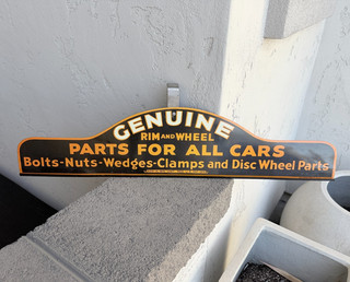 Vintage 1930s Original 30" AUTO PARTS STORE 30" DISPLAY SIGN Gas Oil Speed Shop