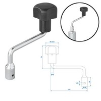 Kurbel Hebel StüTzrad 60Mm Bugrad Deichselrad LäNge 110Mm FüR AnhäNger Wohnwagen