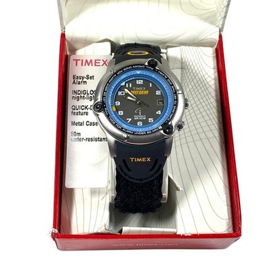 VTG Timex Reef Gear T53562 Indiglo Watch Mens 39mm Ani-Digi Alarm Beach Surf IOB