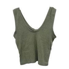 Abercrombie Fitch Green Ribbed Cropped Tank Top Sz S