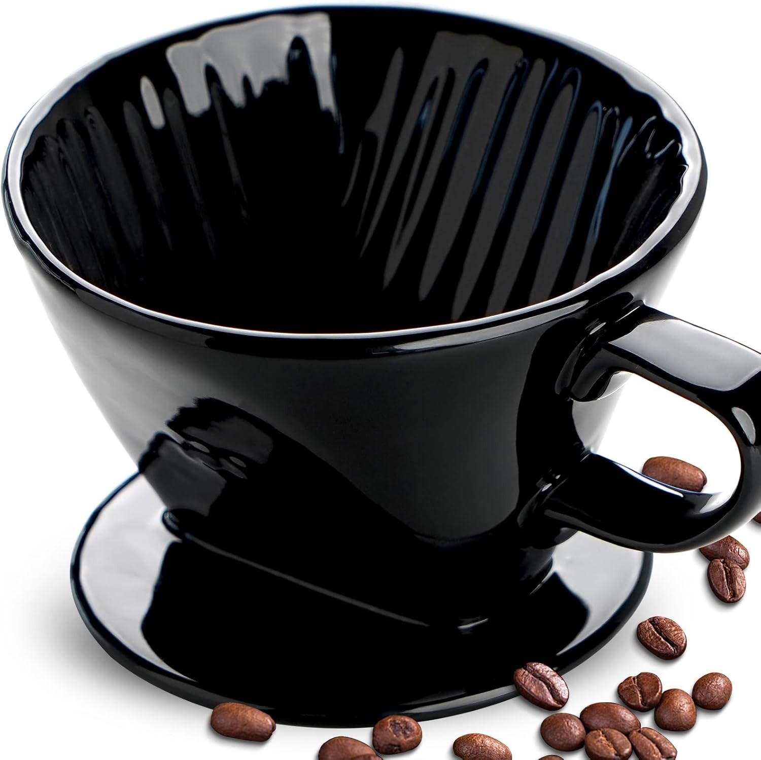 Handmade Pour Over Ceramic Coffee Dripper - Authentic Brewing Experience for Cam