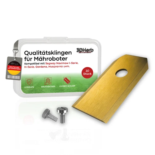 30 x Titanium Coating Blades, replacement blades + screws for Segway Navimow robotic lawnmower