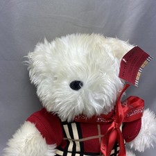 Burberry Baxter Bear Plush Fragrance Gift White Stuffed Animal Red Sweater Bow