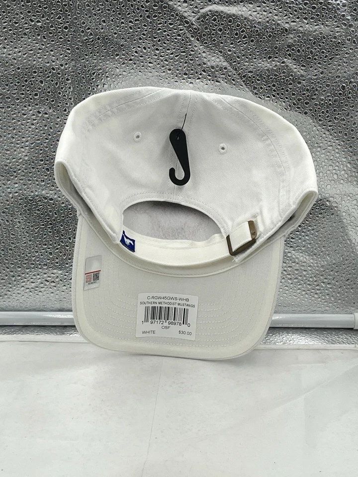 SMU Mustangs NCAA '47 Brand White Clean Up Adjustable Strapback Hat - Image 3 of 4