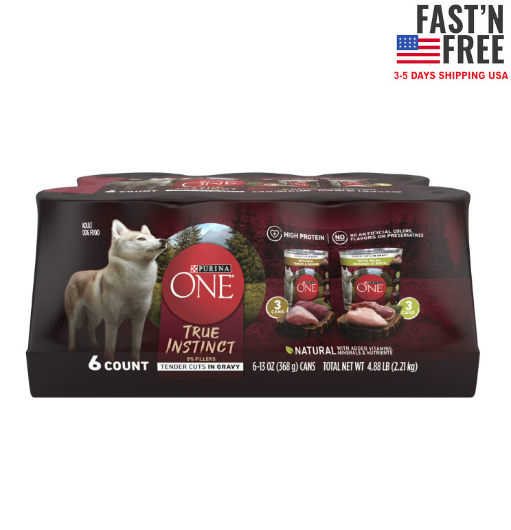 Purina ONE True Instinct Natural Wet Dog Food, 13 oz Cans (6 Pack)