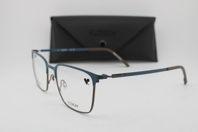 NEW FLEXON E1140 422 BLUE BROWN GUNMETAL AUTHENTIC EYEGLASSES 54-20