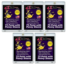 5 Pro Mold 75pt w/Penny Sleeve Magnetic One Touch Card Holders MH75S - Brand New