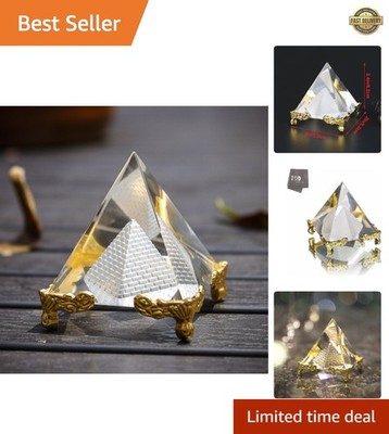 Artistic Pyramid Paperweight 2.4'' - Beautiful Crystal Decor for Any Occasion