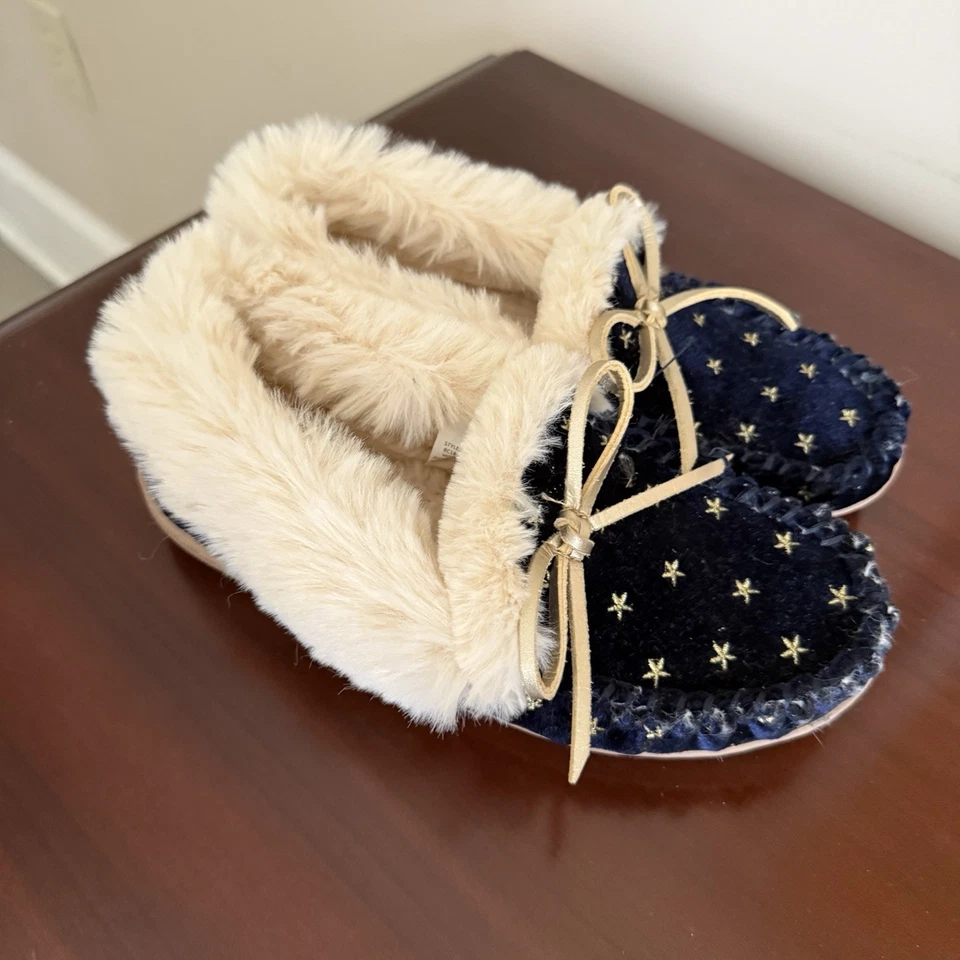 J. Zapatillas Mujer Crew Azul Terciopelo Luna y Estrellas Imitación Piel Talla 6 Foto 2 de 4