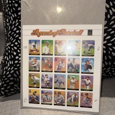 USPS Legends Of Baseball 20 Stamp Sheet Sealed Ruth, Gehrig , Jackie Robinson ..