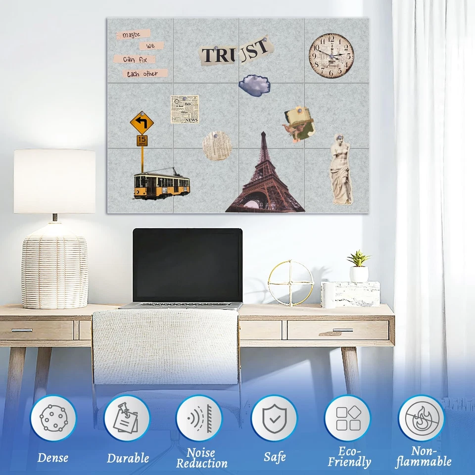 Large Cork Board for Walls with 30 Push Pins-48"X36", Easy to Peel&Stick Visi... - Image 3 of 4