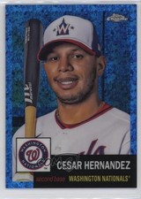 2022 Chrome Platinum Anniversary Blue Mini-Diamond Refractor Cesar Hernandez 2qw