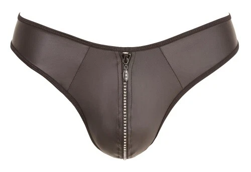 Sexy Männer Dessous String Erotik Tanga Slip in matter Neopren-Optik Schwarz - Bild 4 von 4