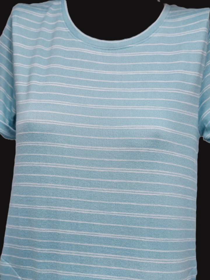 Nuevo con etiquetas Camisón Sonoma Mujer S/S Rayas Verdes Mezcla Poliéster Bolsillos Tejidos Foto 2 de 4