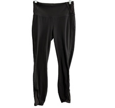 ATHLETA Women Lace Inset Leggings Sz S Black Athleisure Gym Active 50-6