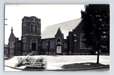 Postcard RPPC Illinois Spring Valley First Congregatiobal Church 1940s Unposted