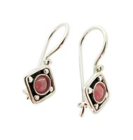 Silver Earrings With Rhodochrosite Silver Earrings With Rhodochrosite