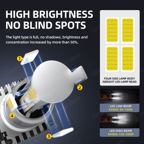 4 Sides 30000LM Canbus 55W Car LED Headlight H8 H9 H11 Lamps Kit White 6000K - Picture 5 of 12